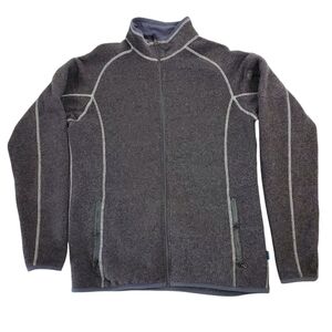 Kuhl Mens SZ Large Grey Interceptr Full Zip Alfpaca Fleece Jacket Pockets